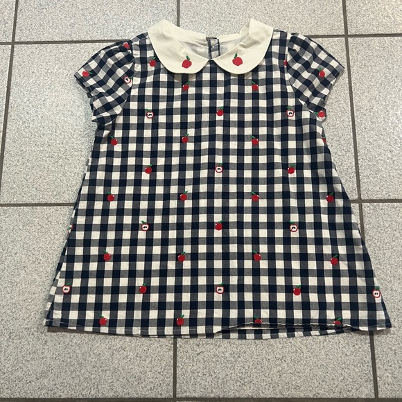 GYMBOREE Girls Gingham Apple Peter Pan checkered Top/size 12 - Picture 1 of 10